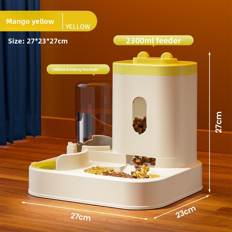 Dispenser Automatic Feeder Cat Food Dog Bowl Drinking Water Integrated