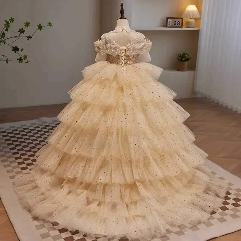Girls Formal Dress Princess New Floral Childrens Fluffy Childrens Wedding Host Piano Performance Costume Flower Girl Dresses Z250926