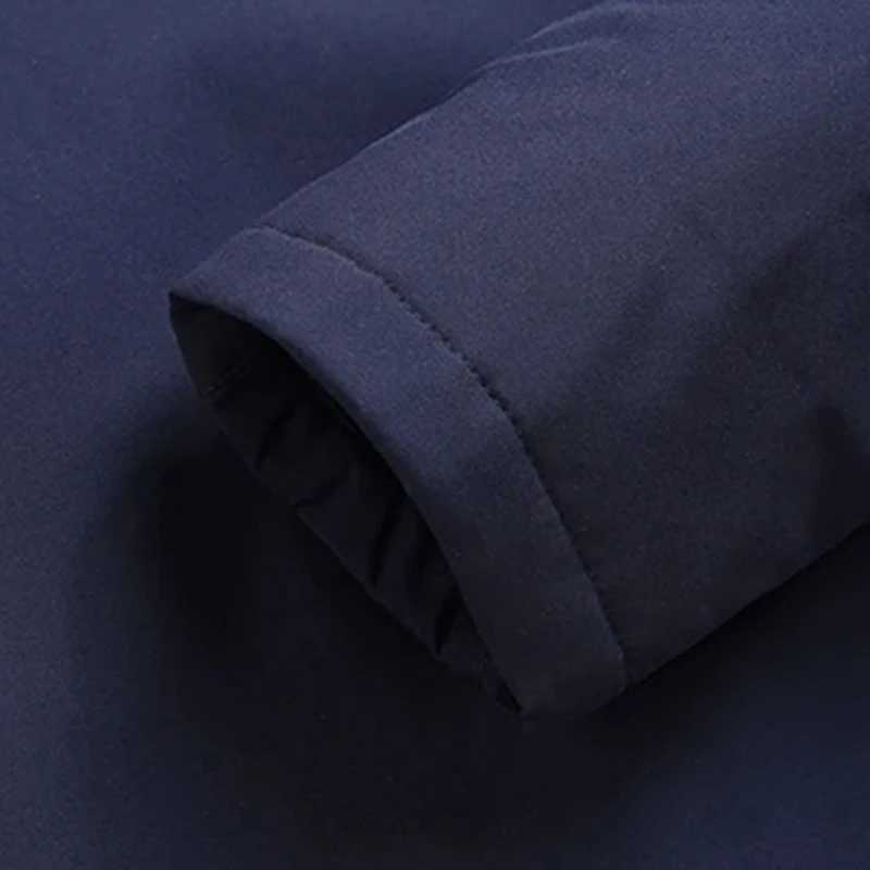 New Mens Clothing Casual Thickened Jackets Autumn Winter Solid Color Windproof Lapel LongSleeved Overcoat Street Coat W250926