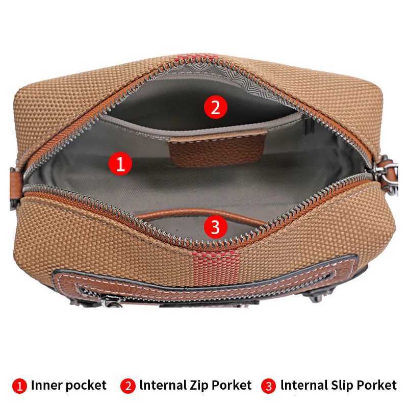 Aidrani Classic and quirky motorcycle bag genuine leather womens checkered shoulder bag retro square mini crossbody bag Z250926