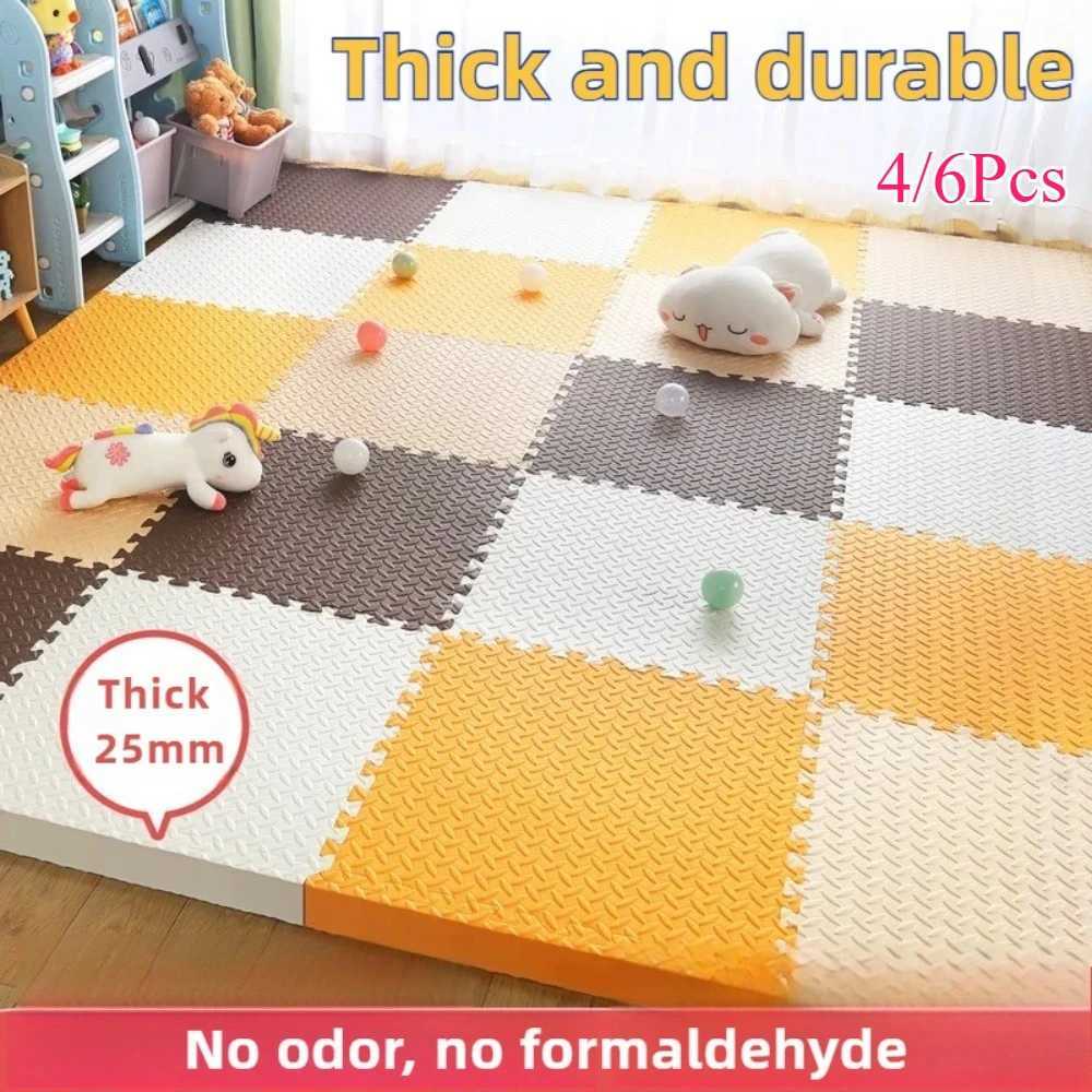 46Pcs 25cm Thick Kids Play Mat NonToxic Foam Puzzle Floor Tiles Soft Comfortable Crawling Mat for Babies Toys Floor Mat Eva C250926