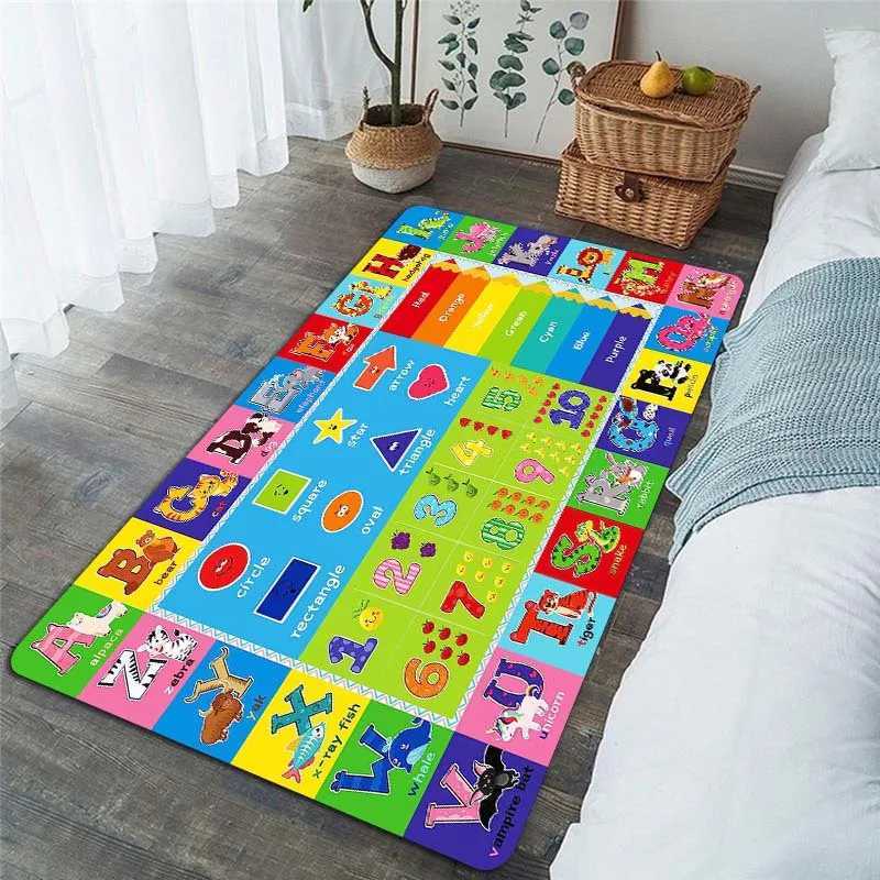 Play Rug Playroom Floor Mat Alphabet Numbers Animals Educational Area Crawling Rugs Room Classroom Nursery BedRoom Decor Carpet C250926