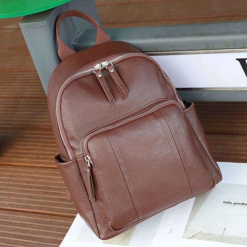Lady Cowhide Design Large Capacity Bags Women Natural Cow Leather Female Retro Versatile Backpacks Ladies Fashion Bag Suotong2509
