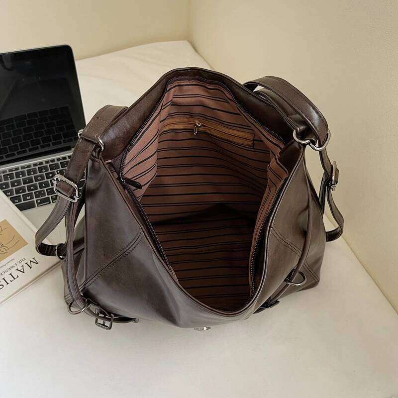 Women Leather Shoulder Winter Retro Soft Hobo Bag Designer New Trend Female Handbags and Purses