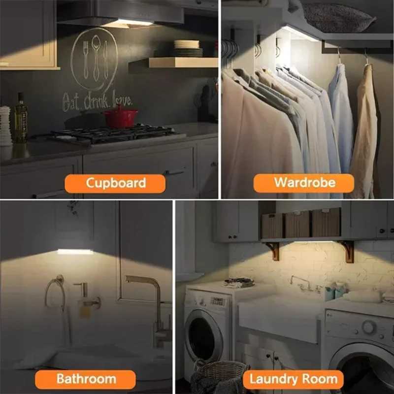 Under Cupboard Kitchen Lights Cabinet Light Motion Sensor Indoor Rechargeable Strip Wardrobe Lighting Battery Operated Magnetic C250925