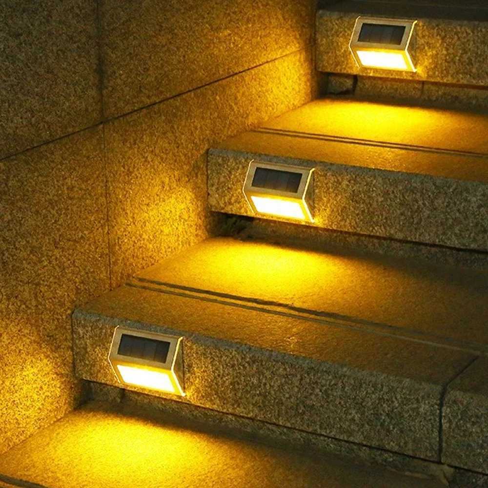 112pcs Solar Stainless Steel Step Light Waterproof Anticorrosion and Environmental Protection Wall Light for Garden Fence Wall C250925