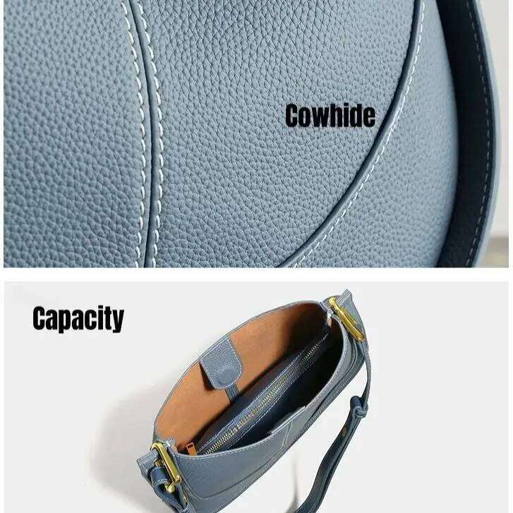 Head Layer Cowhide Crossbody Niche Light Shoulder Saddle Leather Bags Women's Soft Hundred Suotong2509