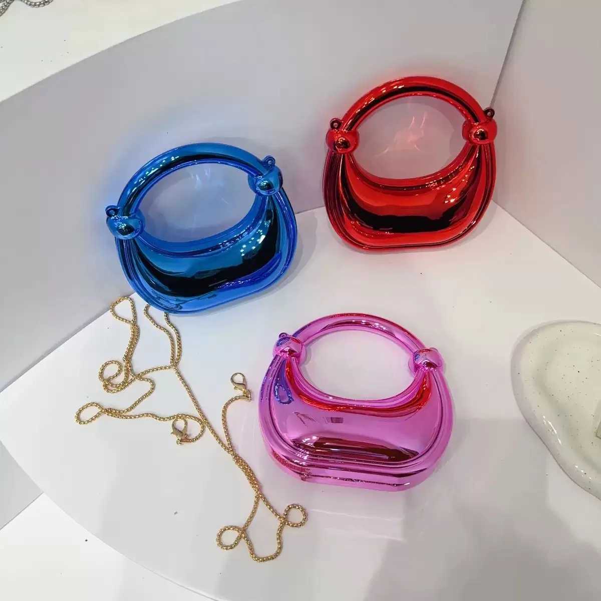 Mini Golden Evening Bag Purses and Handbags Luxury Designer Shoulder Bags Funny Shape Party Wedding Acrylic Knot Clutch Purse Z250926