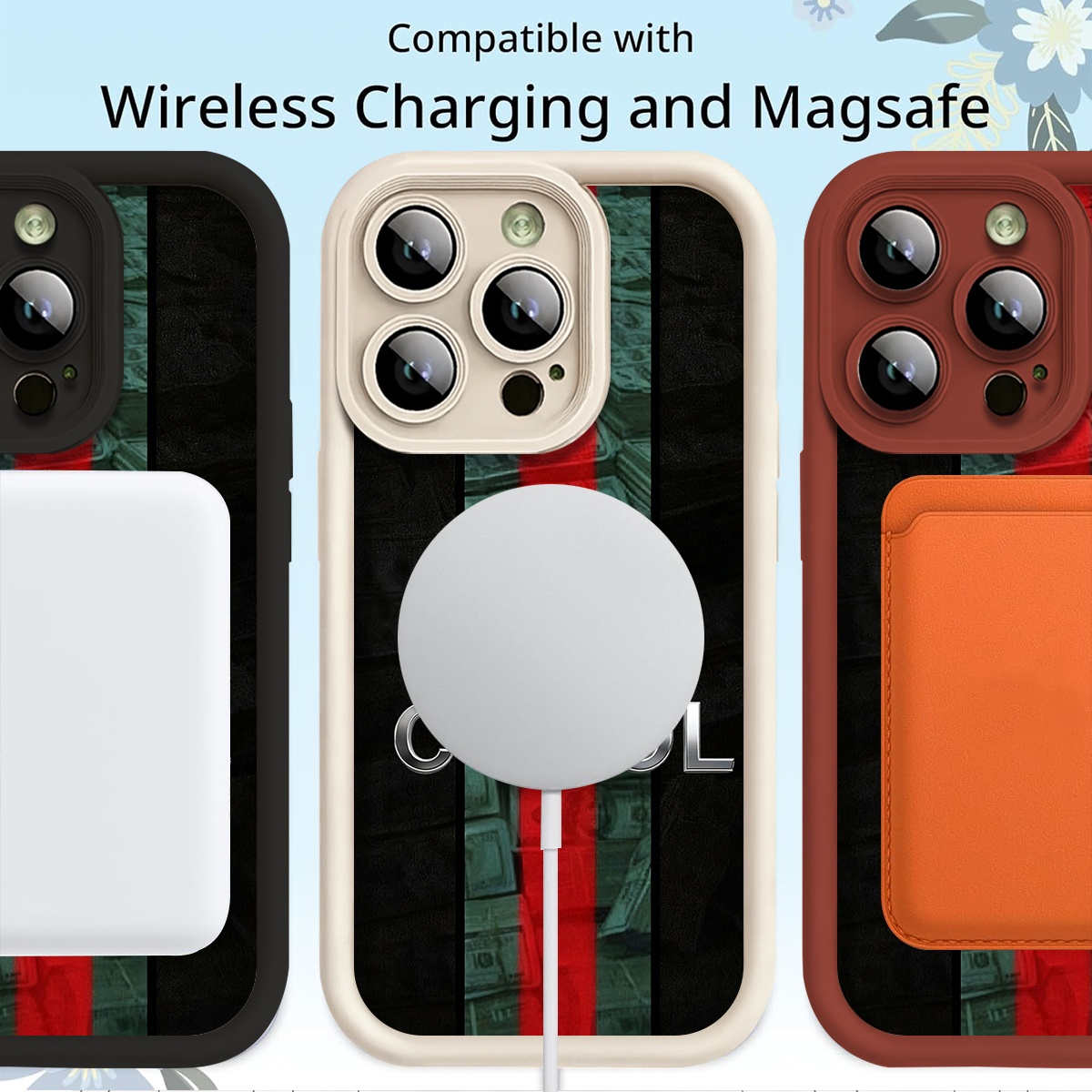 Luxury Designer Phone Case for iPhone 11 - 16 Pro MAX, Stylish Black with Red Stripe & Money Pattern, Premium Protective Cover L20250919 (36)