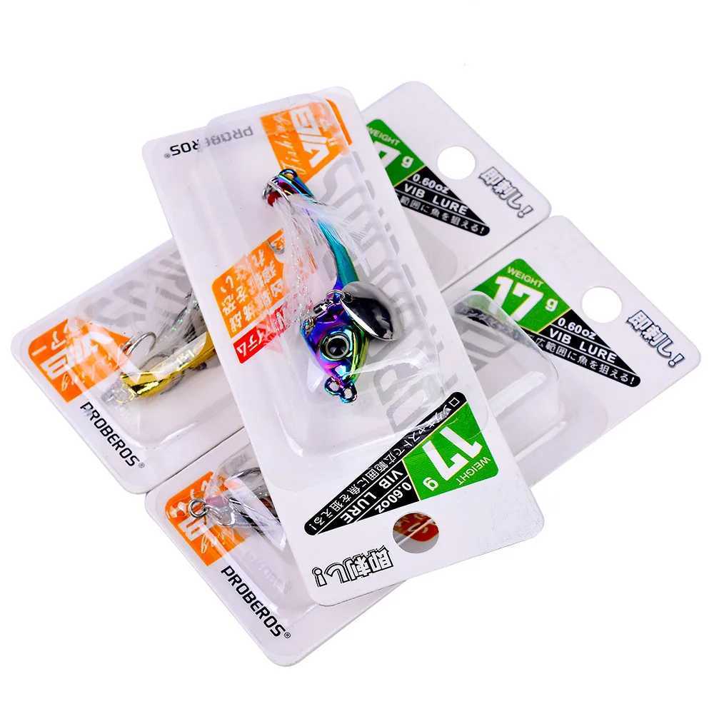 Spinner Bait 9g 13g 17g VIB Metal Jig Trolling Rotate Spoon Wobbr Hook Swivel VIBRATION Sinking Pesca Spinning W250926