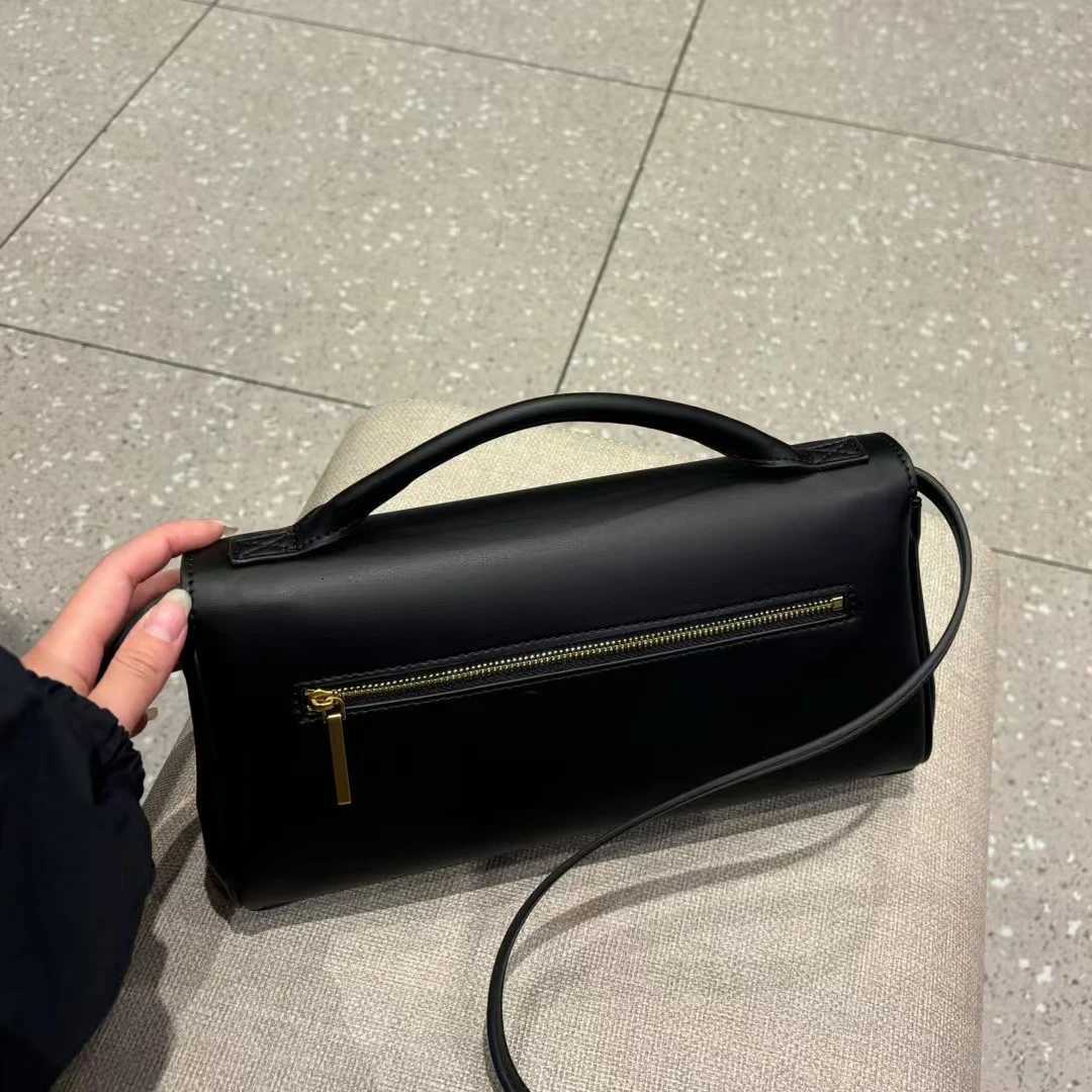 Genuine leather handbag 2025 new niche design lock small square bag vintage motorcycle style cowhide oneshoulder crossbody bag Z250926