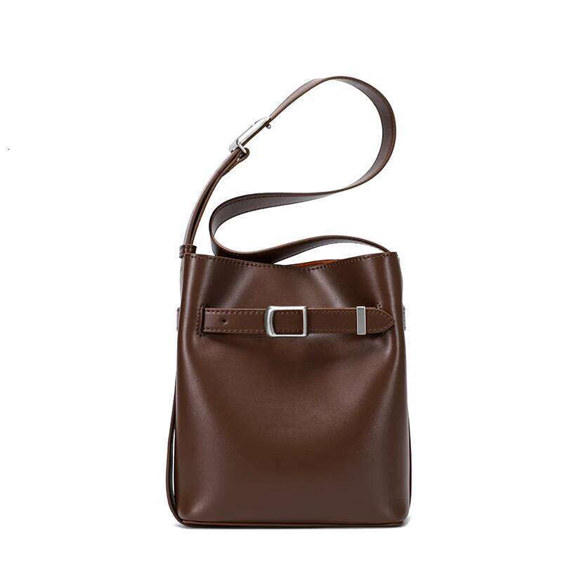 Women's Vintage Messenger High Quality Simple Handbags Genuine Leather Bucket Lady Shoulder Bag Female Crossbody Bags Suotong2509