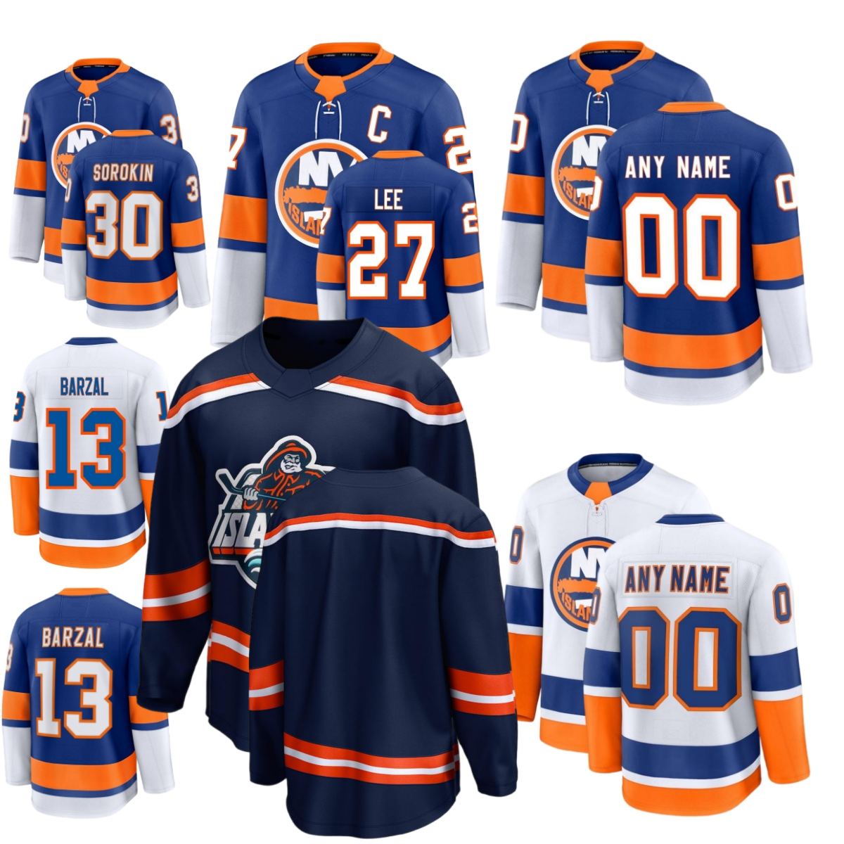 #13 Mathew Barzal ny hockey jersey islanderses jersey #48 Matthew Schaefer Bo Horvat Mike Bossy Alex Romanov Simon Holmstrom Varlamov Boqvist Ilya Sorokin jerseys