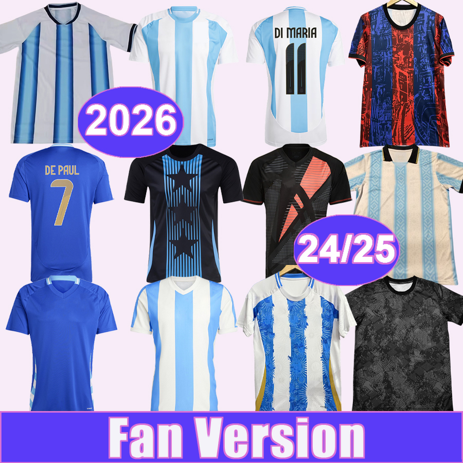 24 25 26 DI MARIA Mens Soccer Jerseys National Team MARTINEZ ROMERO DE PAUL MAC ALLISTER TAGLIAFICO Home Away GK Special Commemorative Football Shirts