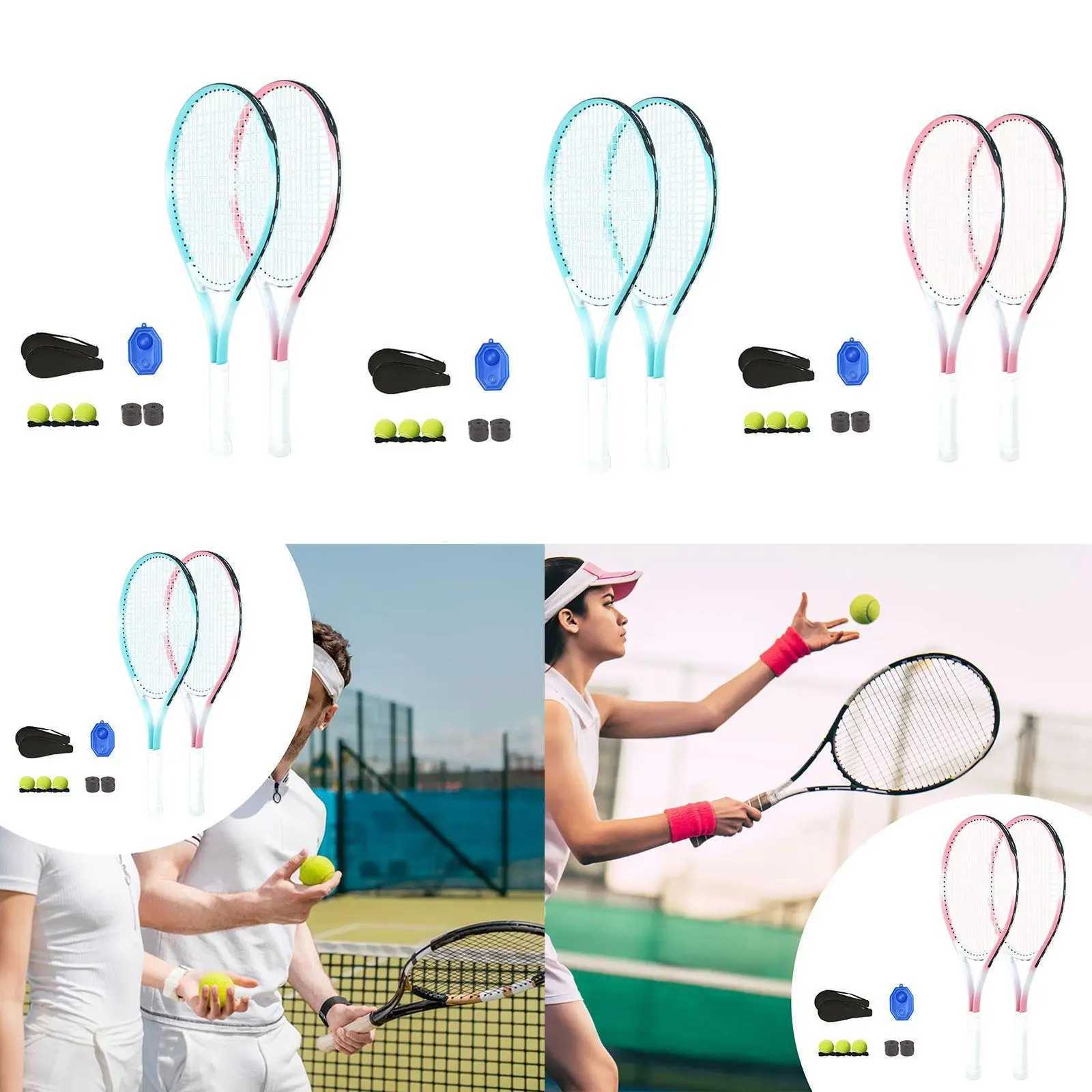 Tennis Racket Set with Rebound Balls Professional Portable Tennis Training Tool Practice Kit for Park Indoor Outdoor Backyard J250926