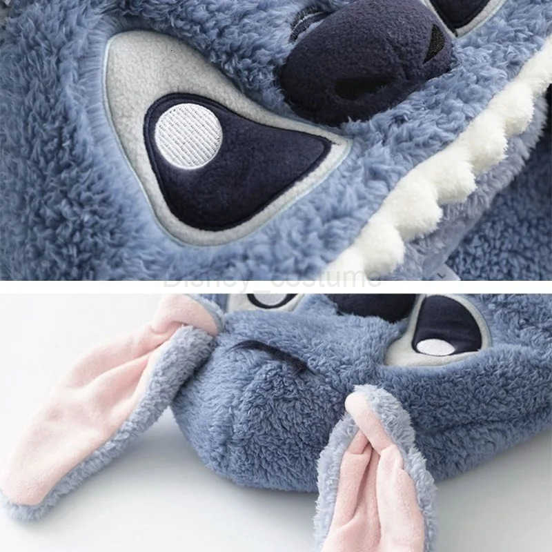 Disney Stitch Winter Pajamas Cartoon Autumn And Winter Cute Coral Thickened Velvet Long Home Clothes Pajamas Girls Home Clothes H250926