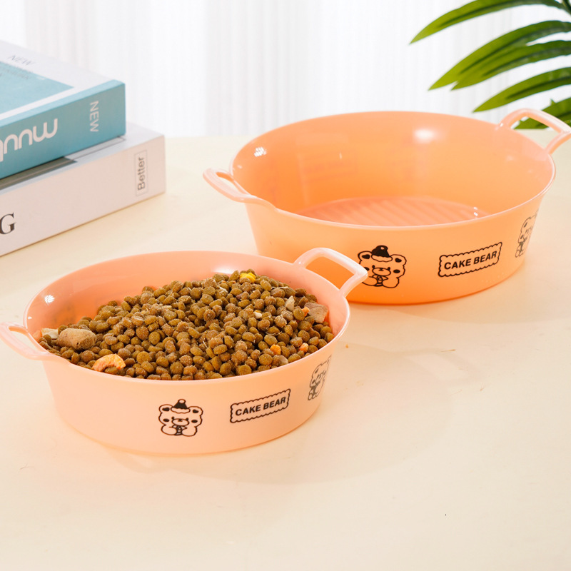 New with Handle, PP Material, Available in Various Sizes, Pet Dog Water Bowl, Cute Large Cat Food Bowl