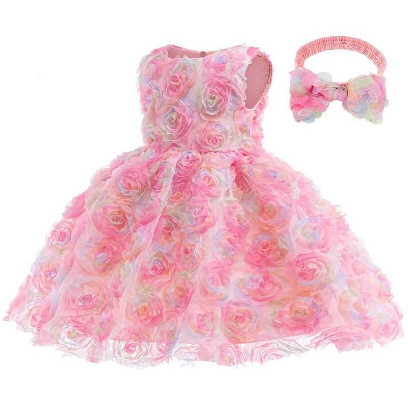 Baby girl Floral Embroidered Girl Dress Sleeveless Fairy Tulle Dress Girls Sleeveless Pearl Princess Pageant Birthday 08Y Z250926