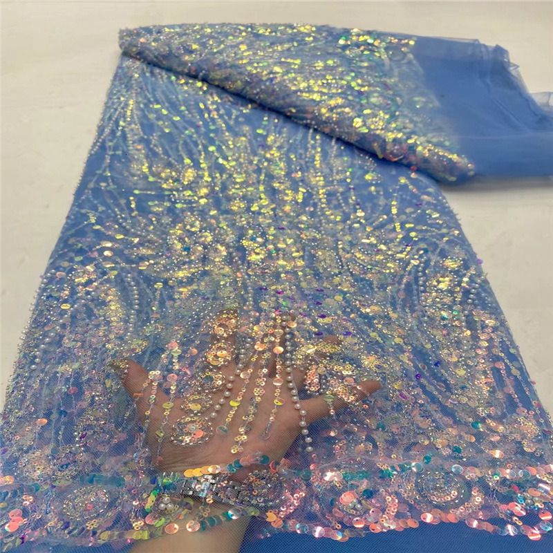 Latest French Tulle Lace Fabric 2.5 Yards 2024 High Quality Nigerian Lace Fabric African Lace Fabric For Wedding Party TY3798