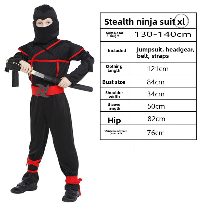 Halloween Children's Cosplay Outfit Children Ninja Party Role Play Costume Mysterious Warrior