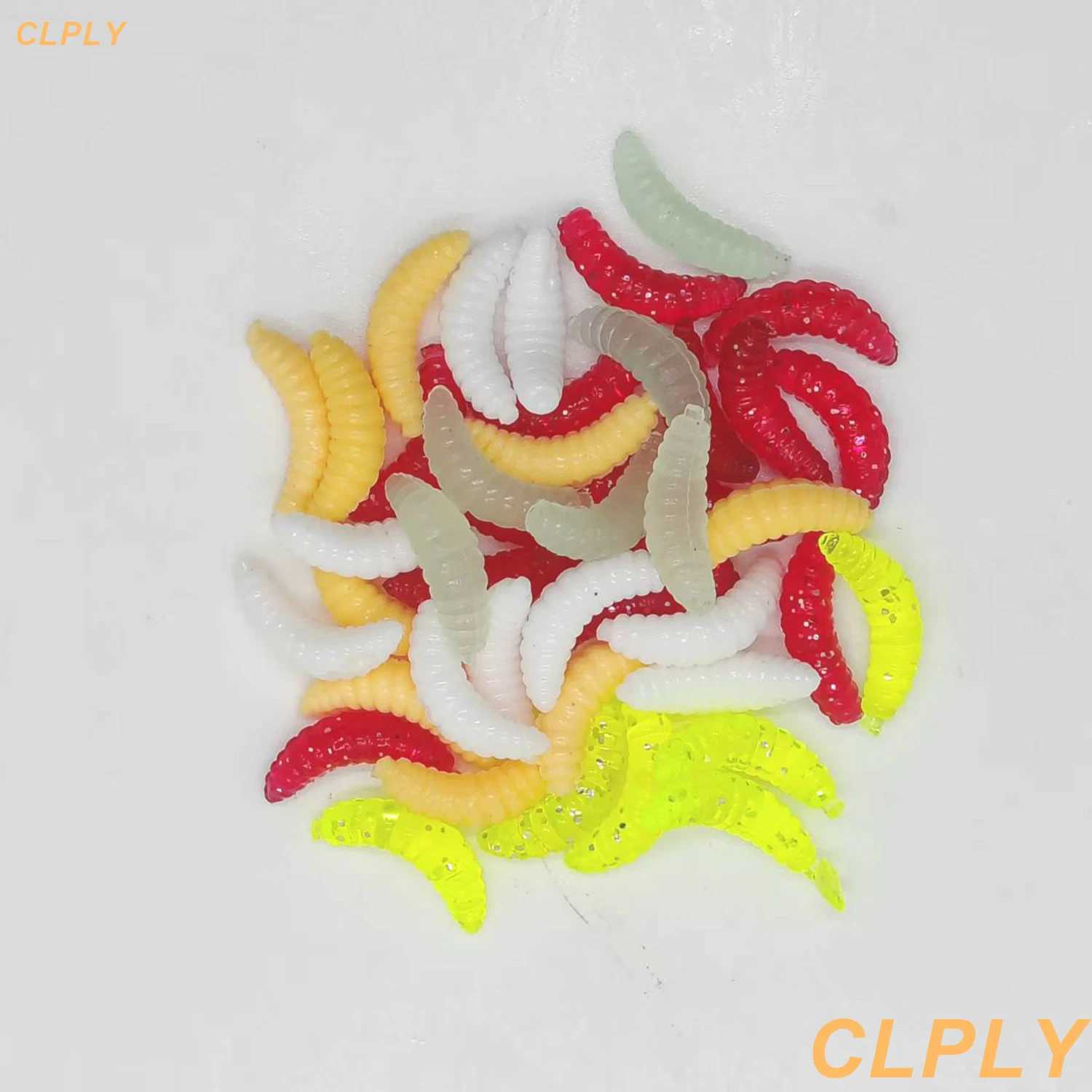 50pcs Lua 2cm Luminous Soft Bait Fake Breadworms Earthworms Red Worms Soft Worms Fake Worms Fishing Bait W250926