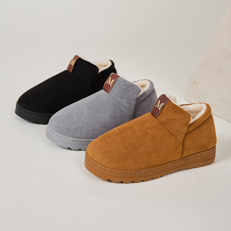 Designer Boots New Fashion Anti-Slip Plush Snow Boots, Winter Thick Sole Outdoor Indoor House Slippers, Men/Women Thermal Cotton Shoes