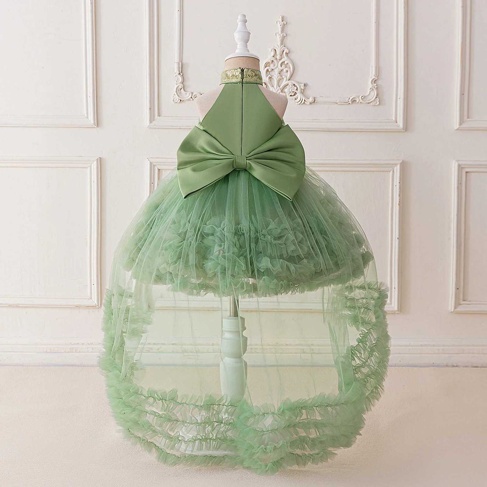 Elegant Bridesmaids Party Girls Dress 48 Yrs Sequins Wedding Birthday Princess Prom Dresses Girl Bow Graduation Evening Vestido Z250926