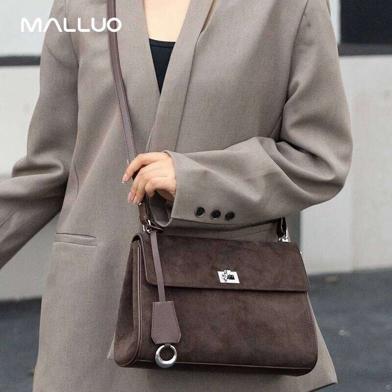 Female Retro Soft Cowhide Durable Handbags Women's Frosted Cow Real Leather Shoulder Bag Ladies Fashion Trend Bags Girls Suotong2509