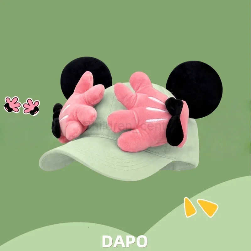 Disney new cartoon bow palm baseball hat womens summer big ears funny versatile cute baseball cap H250926