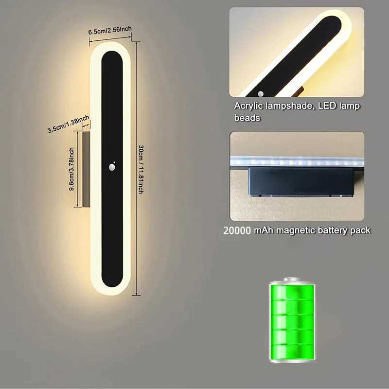 Indoor Wireless Hanging Wall Light with Motion Sensor Aisle Strip Night Light Decoration Rechargeable Wall Light C250925