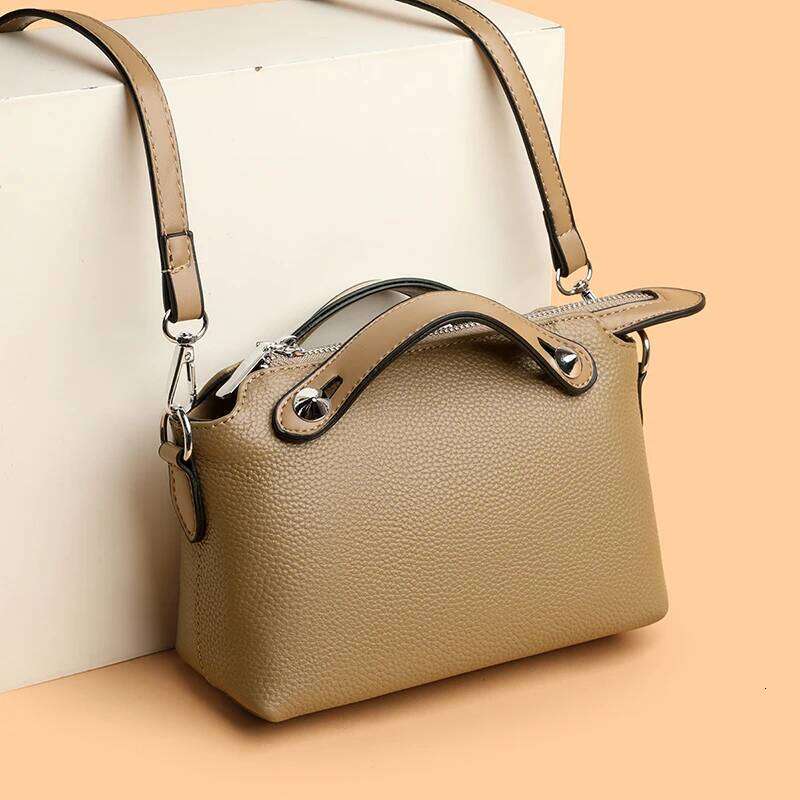 Fashion Solid Color Genuine Women Shoulder Crossbody Bag Cow Leather Female Handbags Brand Casual Tote Sac A Main