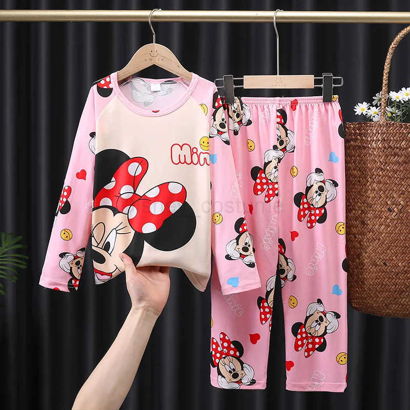 Disney Spring Autumn Long sleeved Kids suit mermaid cartoon Sleepwear girl clothing Pajama Kids gift H250926