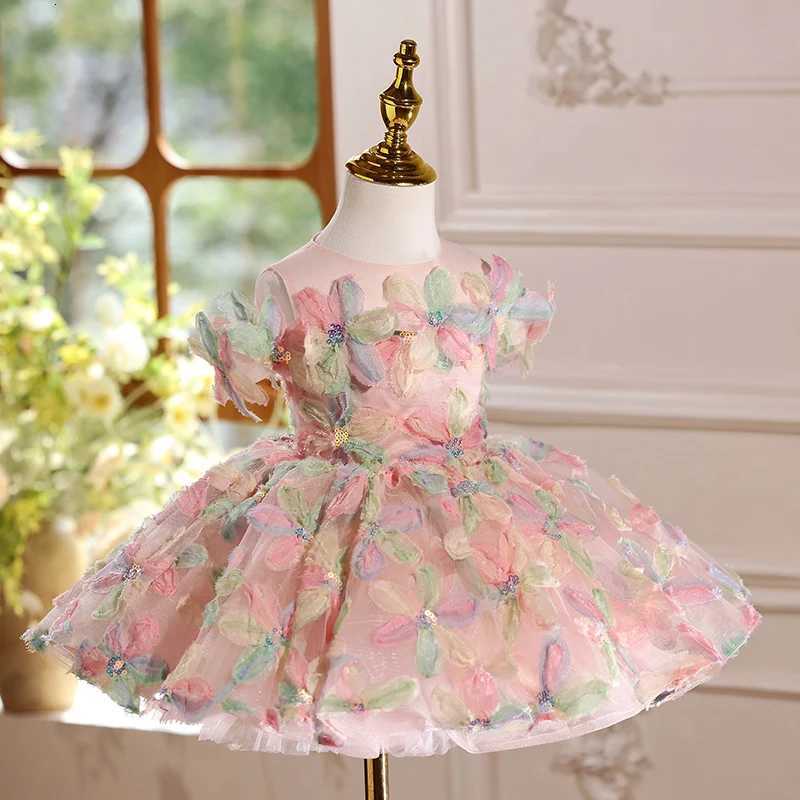 KLGFLD Flower children wedding childrens dress girls birthday party evening dress highend piano playing girls dress Z250926