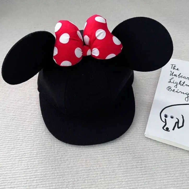 Disney big ears Minnie flat brim hiphop hat Mickey Mouse commemorative hat cute cartoon shape showing face small shot H250926