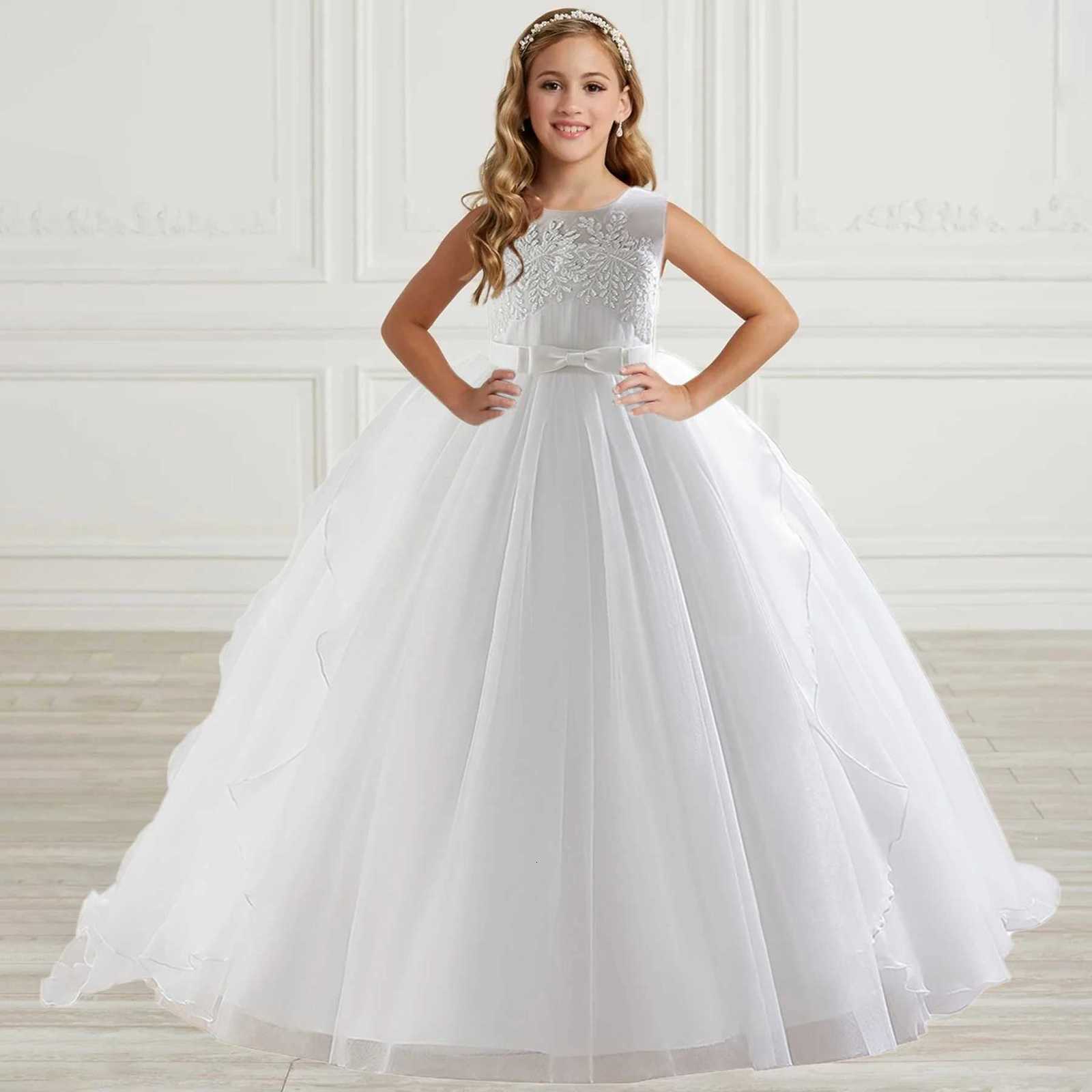 Teen Sequin Princess Girls Party Dresses Elegant Flower Bridesmaid Birthday Kids Dresses for Girl Wedding Princess Gown Vestidos Z250926