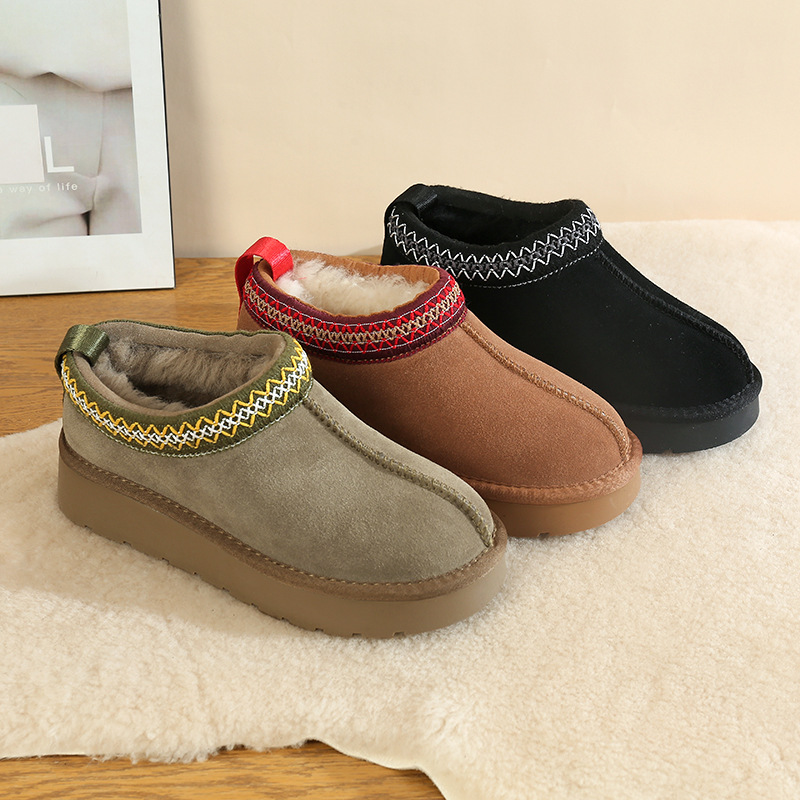 CE designer shoes Free shipping oxhide affordable luxury Winter anti slip snow boots with thick plush cotton shoes Good sealing