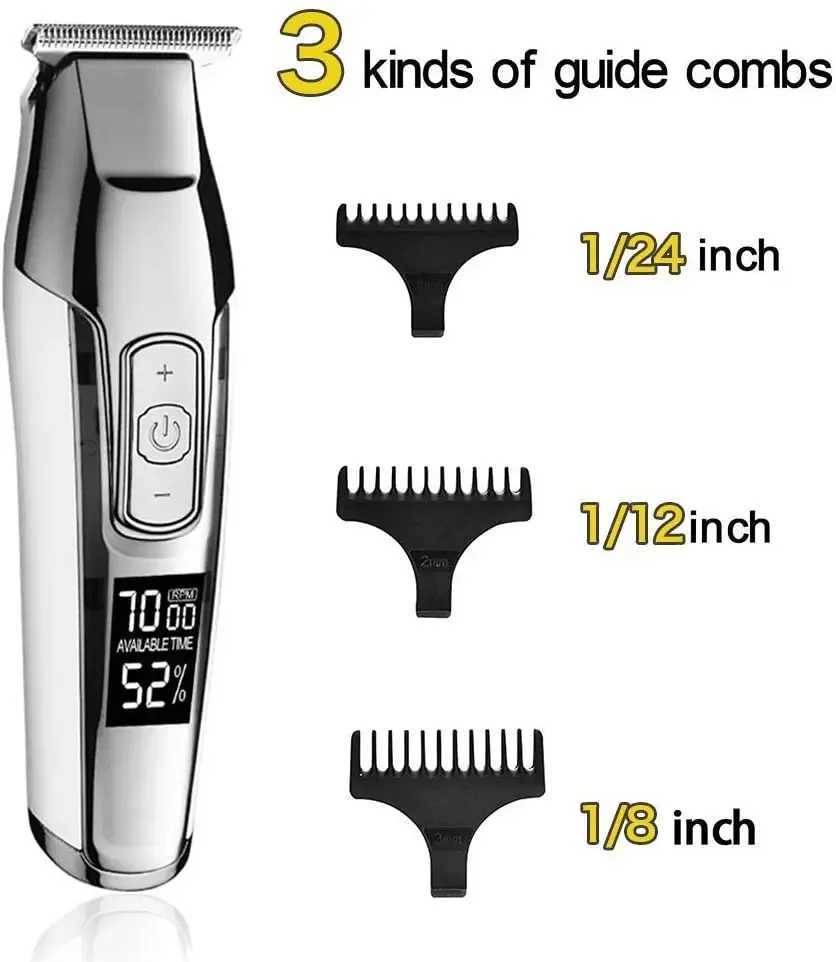 Kemei Hair Clipper Hair Trimmer for Men Adjustable Speed LED Digital Hair Clipper Carving Clippers Electric Razor R250926