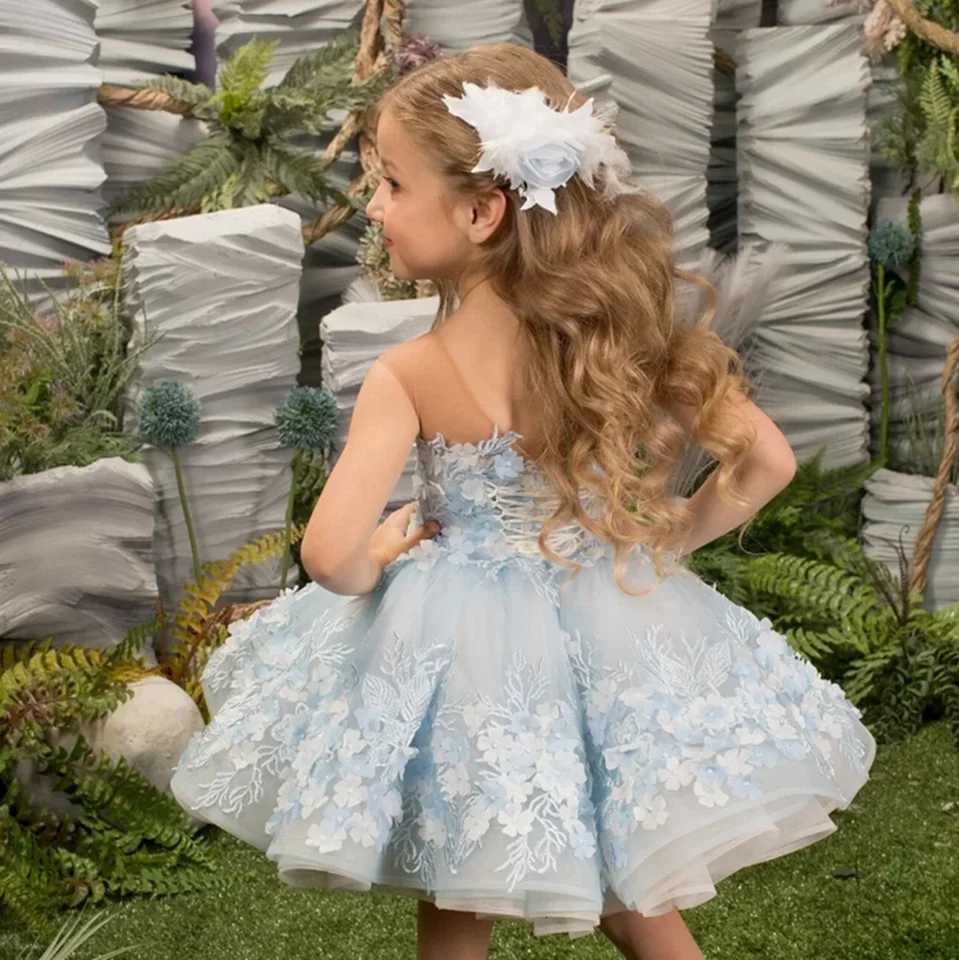 Beaded Ruffles Flower Girl Dresses Jewel Neck Gilrs Pageant Dress Little Kids First Communion Gowns Z250926