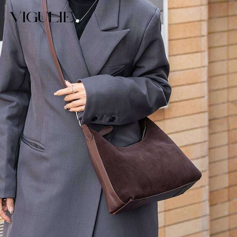 Women's Frosted Cow Leather Shoulder Bag Female Retro Casual Cowhide Handbags Ladies Fashion Designer Bags For Lady New Suotong0917 suotong2509