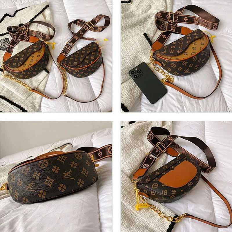 PVC Printing Saddle Bag Womens Bags Designer Luxury Crossbody Shoulder Purses Female Handbag Womens Clutch 2024 Crossbody BagW250926