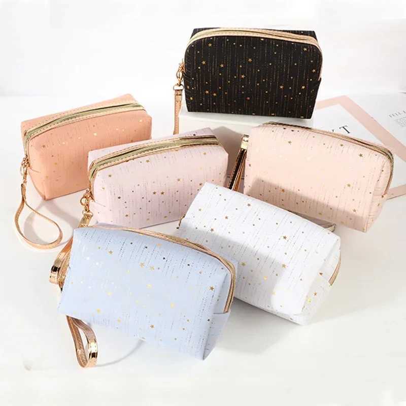Fashion Women Cosmetic Bag Paillette Stars Ladies Makeup Bag Toiletry Bag Makeup Pouch Tampon Holder Travel Cosmetic Organizer J250926