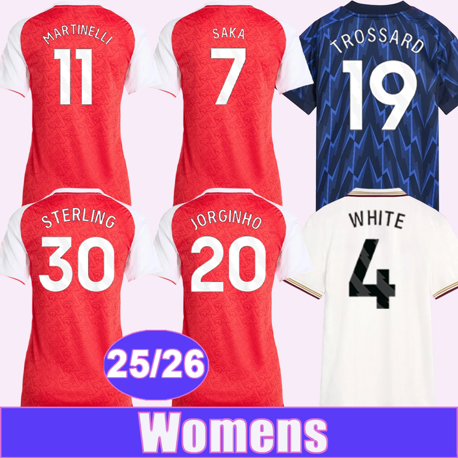 25 26 SAKA G.JESUS Women Soccer Jerseys MARTINELLI TROSSARD HAVERTZ STERLING RICE CALAFIORI MERINO TOMIYASU ZINCHENKO Home Away 3rd Football Shirt Uniforms