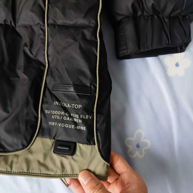 Winter Man Thick Warm Down Jacket Hip Hop Mens Workwear Hooded Jacket Disposable Windproof Cargo White Duck Down Jacket W250926