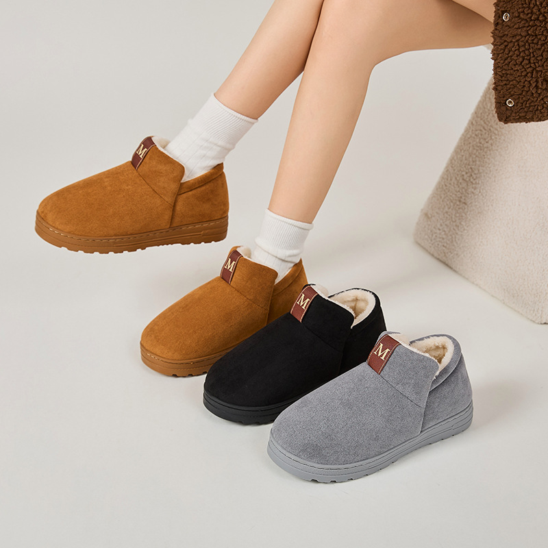 Designer Boots New Fashion Anti-Slip Plush Snow Boots, Winter Thick Sole Outdoor Indoor House Slippers, Men/Women Thermal Cotton Shoes
