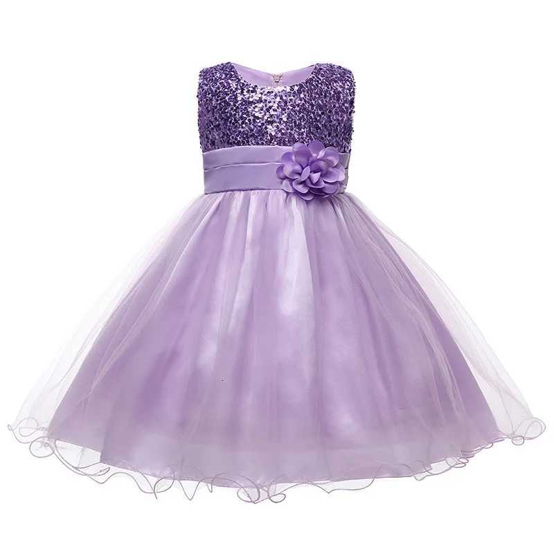 Children Girls Sleeveless Sequins Tulle Princess Dress For Flower Kids Birthday Wedding Party Pageant Communion Elegant Gown Z250926
