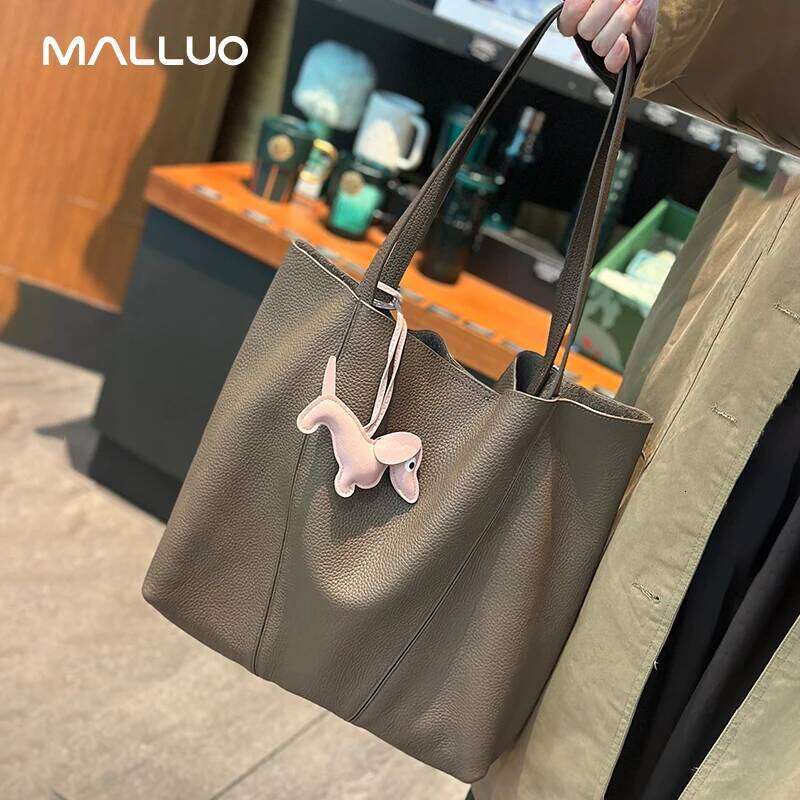 Female Soft Retro Cowhide Durable Casual Hand Bag Women's Cow Genuine Leather Shoulder Bags Ladies Fashion Trend Commute Handbag Suotong2509