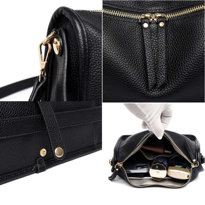 High Quality Soft Genuine Messenger Women Design Shoulder Crossbody Bag Purse Fashion Female Cow Leather Handbag New
