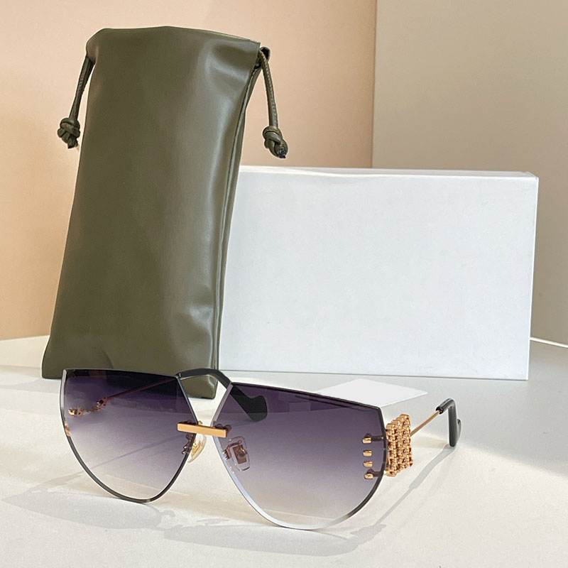 25SS New Fashion Design Elliptical Irregular Sunglasses LW40049 Fashion Mens Womens glasses Personalized Metal Legs Travel High Street Beach Style UV400 with Box