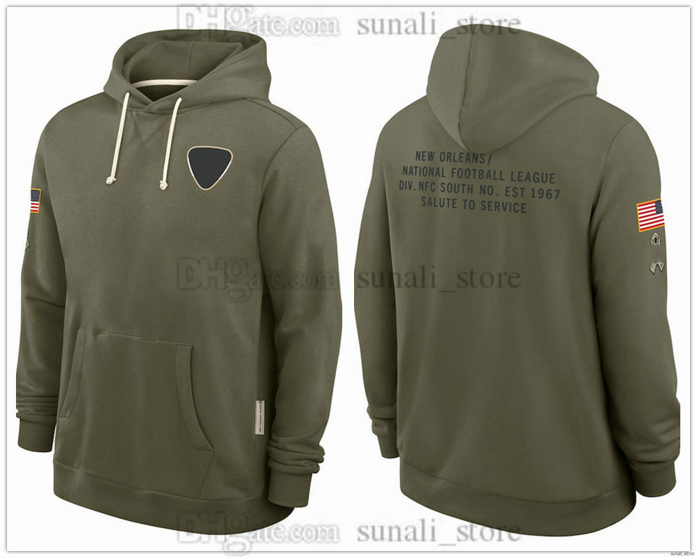 Olive 2025 Salute to Service Hoodies Team Football Jersey 41 Alvin Kamara 12 Chris Olave 32 Tyrann Mathieu 7 Taysom Hill Hooded Pullover Sweatshirts Men Women Youth