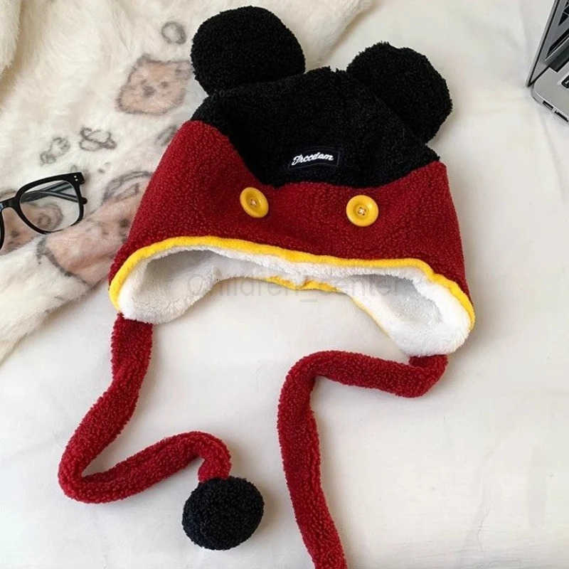Disney Mickey Creative Cartoon Pullover Ear Protection Hat Couple Autumn and Winter Outdoor ColdResistant Warm Leifeng Hat H250926